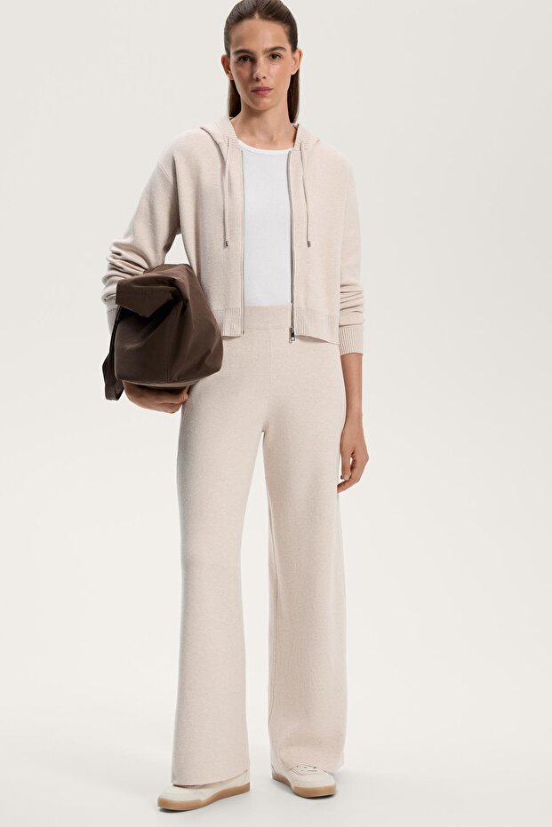 Kapüşonlu triko ceket - 3