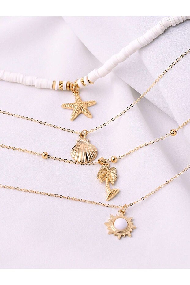 Deniz Yıldızı Charm Detaylı Fİmo Kolye Seti - 4