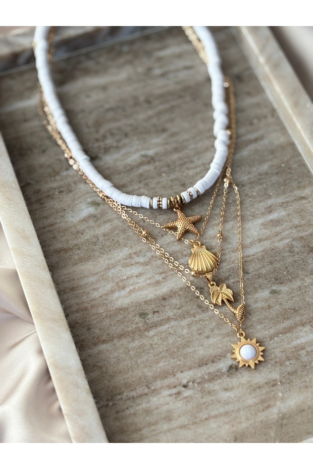 Deniz Yıldızı Charm Detaylı Fİmo Kolye Seti - 2