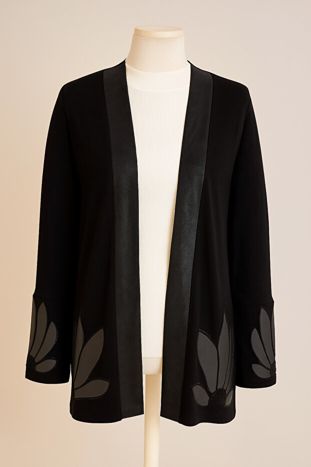Luxury Crystal Fabric Viscose Long Sleeve Cardigan