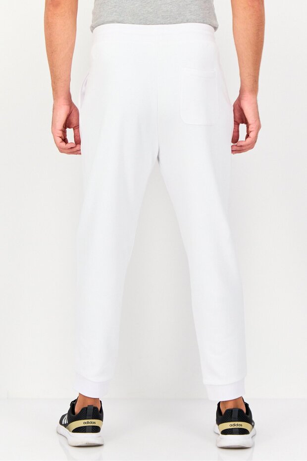 Men Regular Fit Solid Sweatpants, White - 2