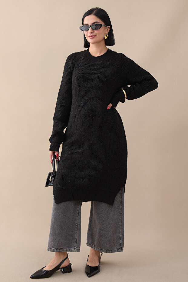 Simli Fitilli Siyah Tunik - 3