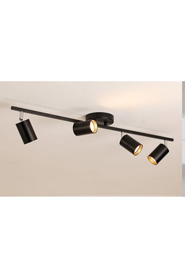 MYLİGHTS SİYAH DÖRTLÜ LED AVİZE LED SPOT HAREKELİ AVİZE APLULLÜ - 1