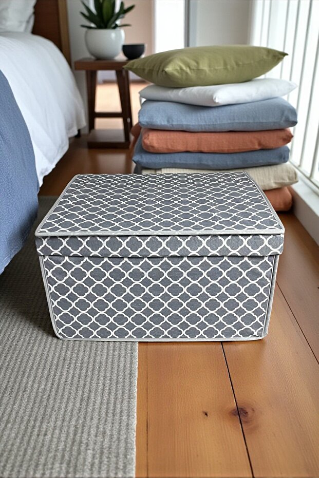 Maxi Multi-Purpose Storage Box, Box, Container, Organizer, Toy Box, Gray Chain Pattern, 40X50X30 - 3