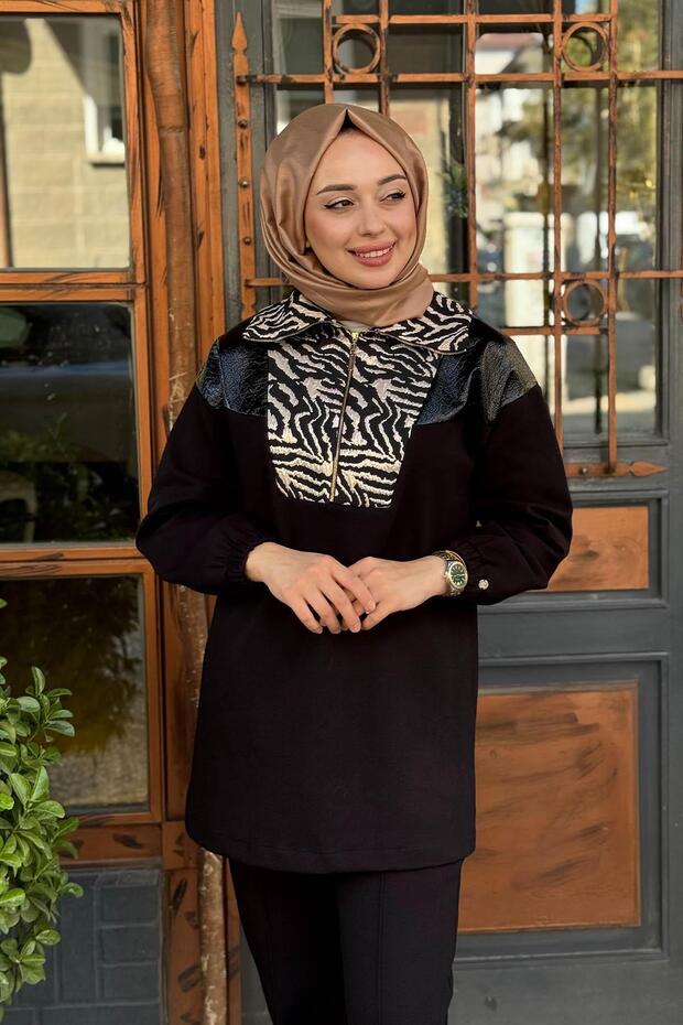 ZEBRA JAKAR DESENLİ ÖRME TAKIM - 3