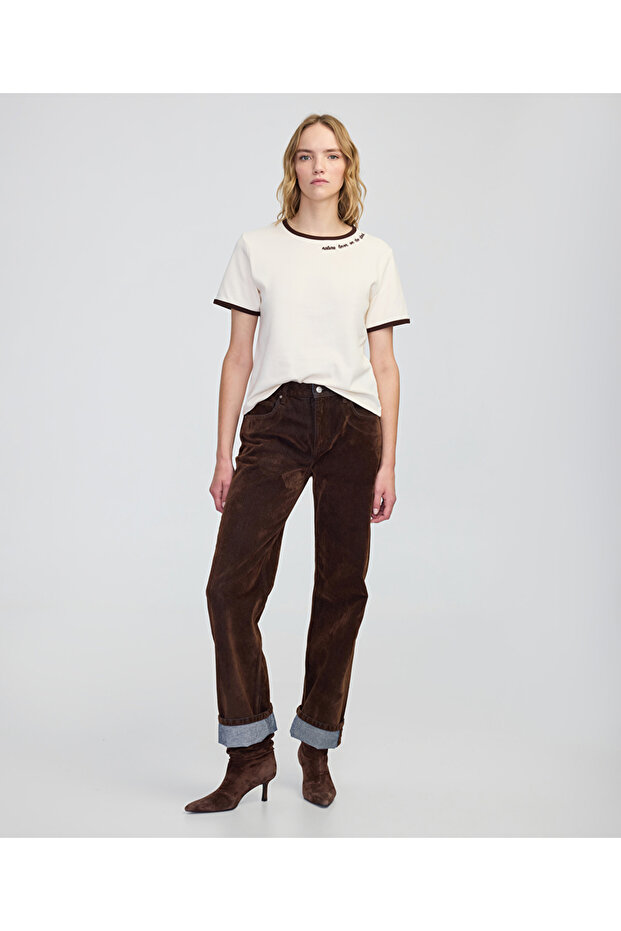 Slogan baskılı tişört - 3