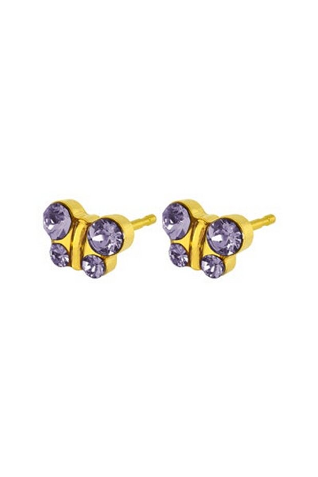 Fashion Sense Gold Plated Butterfly Tanzanite Earring - 1 PC
