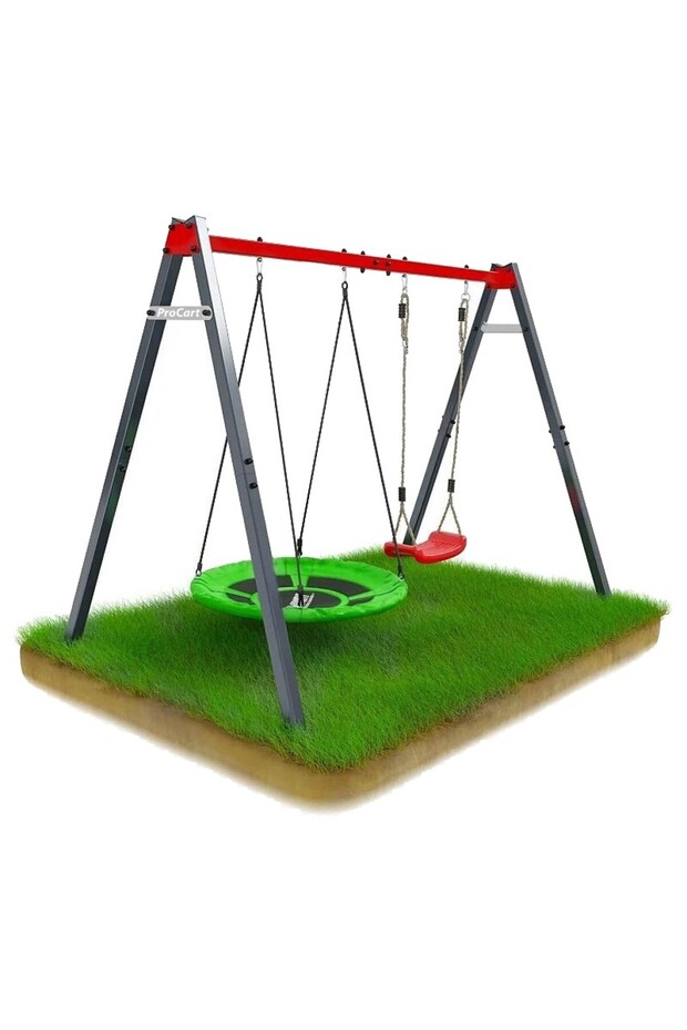Double metal support for swing, maximum load 150 kg, 4 fixing hooks - 3