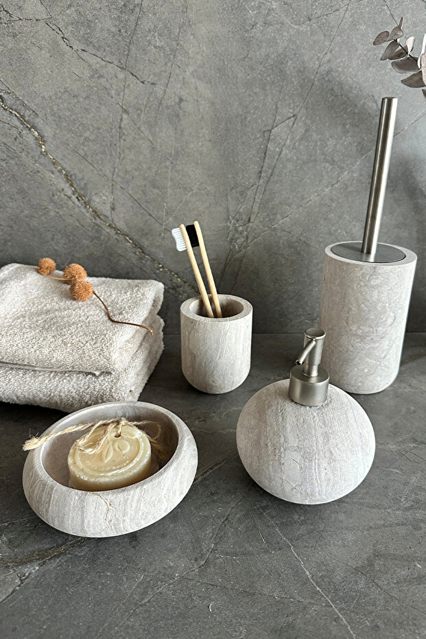 Bella Vita Banyo Seti 4 Parça - Bej - 2