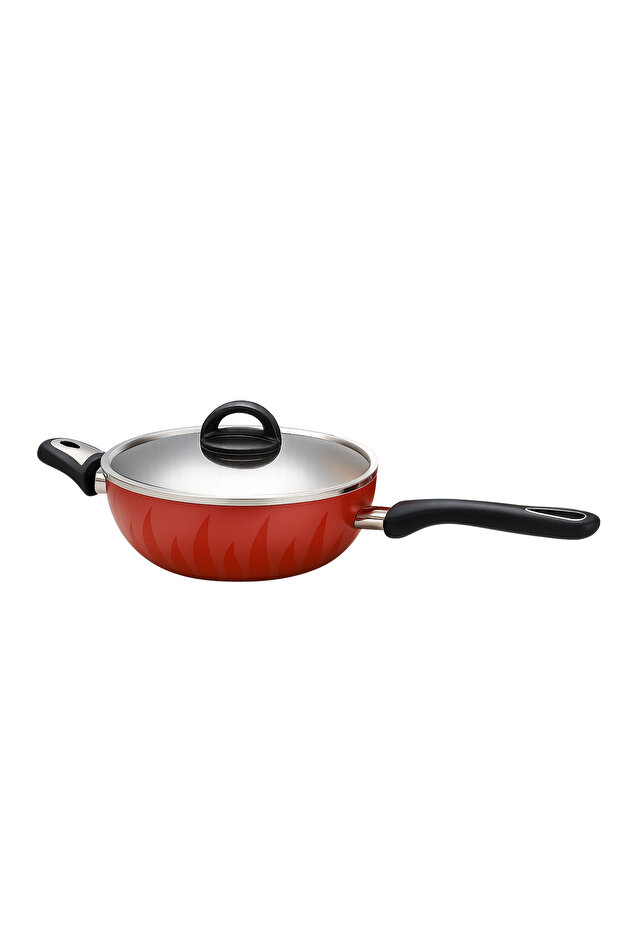 30 cm Deep Non‑Stick Pan with Stainless Steel Lid