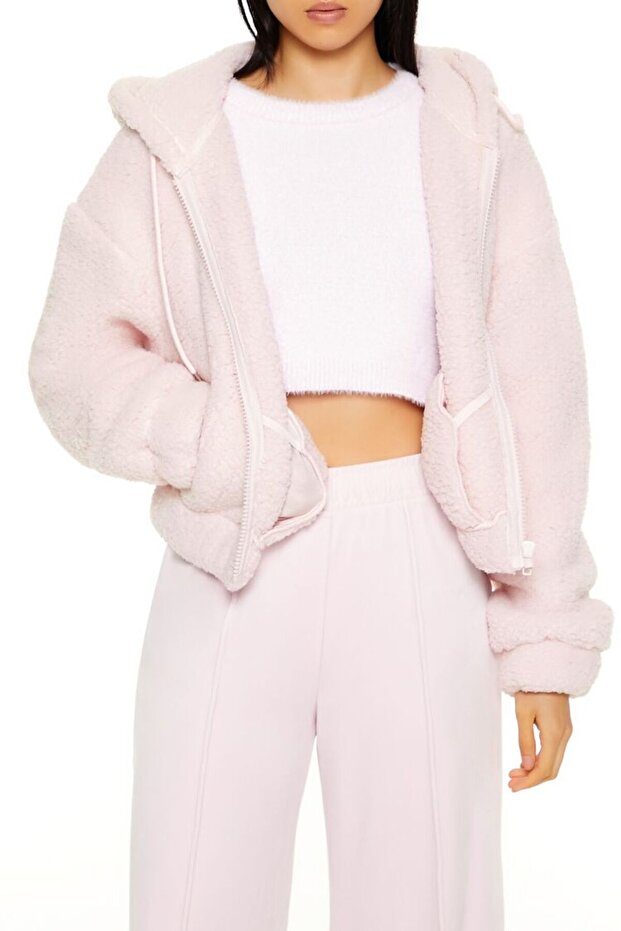 Suni Kürk Kapüşonlu Ceket - 1