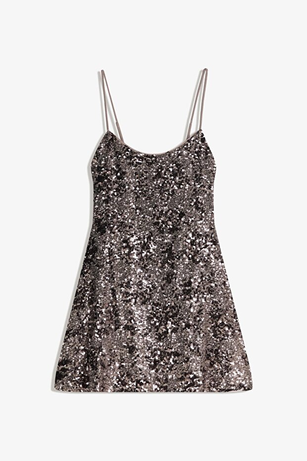 Pullu askılı elbise - 2