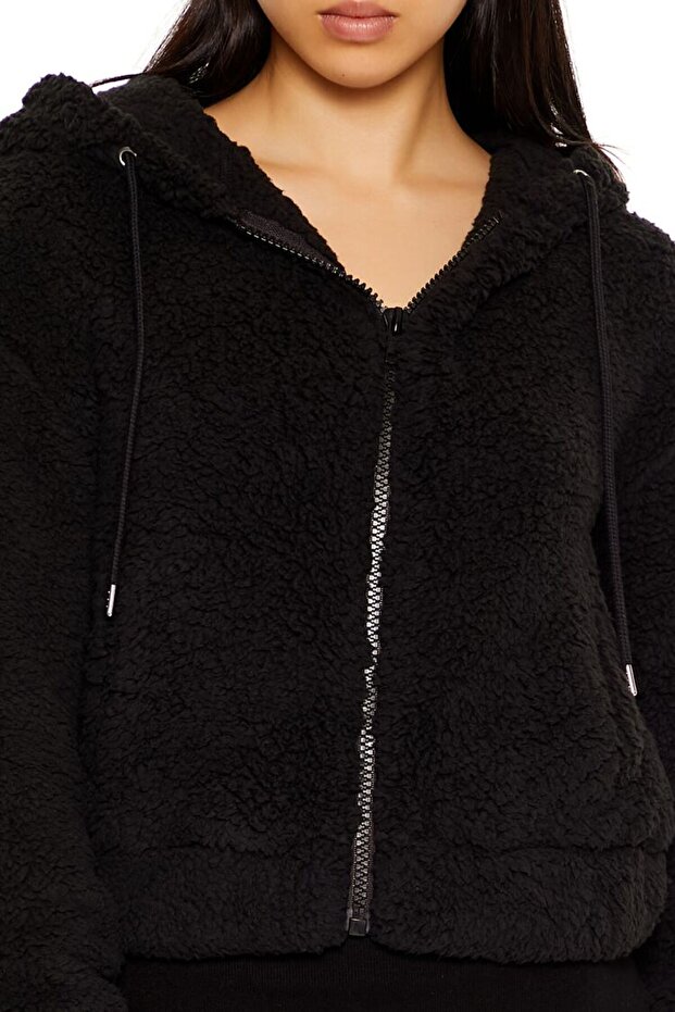 Suni Kürk Kapüşonlu Ceket - 3