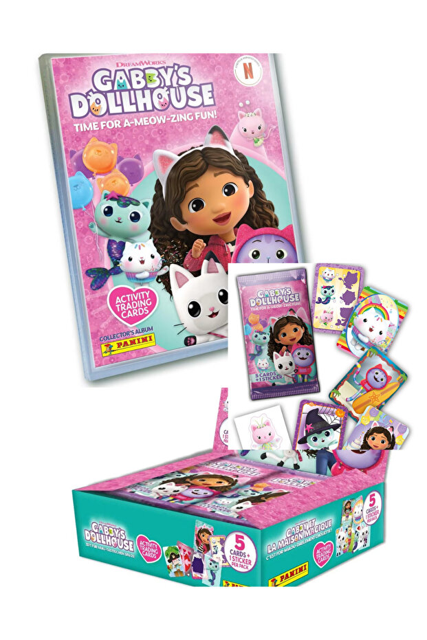 Licensed Gabbys Dollhouse Panini Gabby's Dollhouse Starter Pack+ 1 Box of 24 Boosters