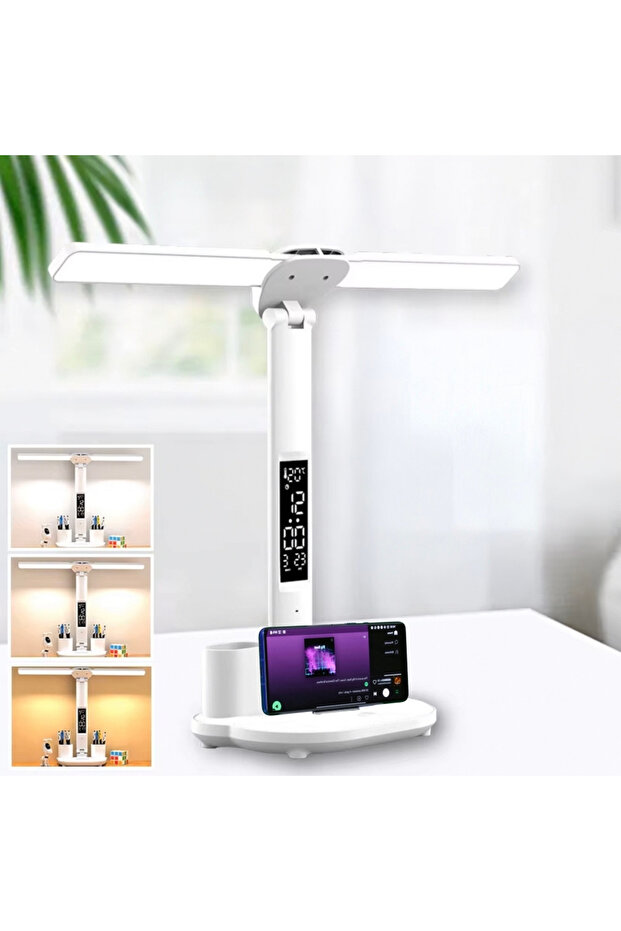 LED Desk Lamp with Display, Drawing Clock, Dual Temperature - 3