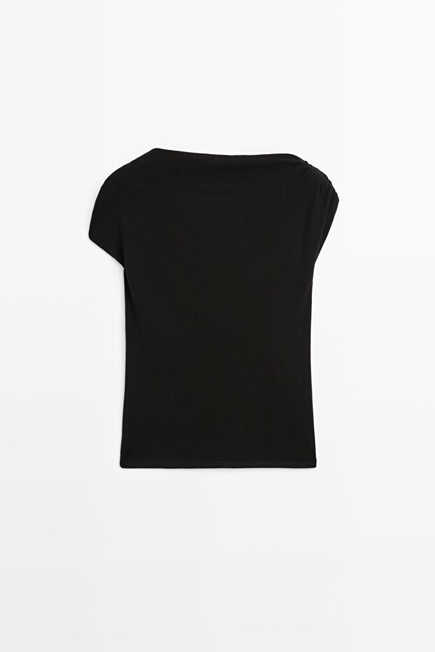 Omuz aplikeli kolsuz drapeli top - 8