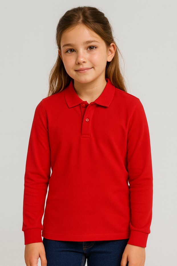 Red School T-Shirt, Long Sleeve Polo Neck Girls Boys Children April 23Rd, Reading Day T-Shirt