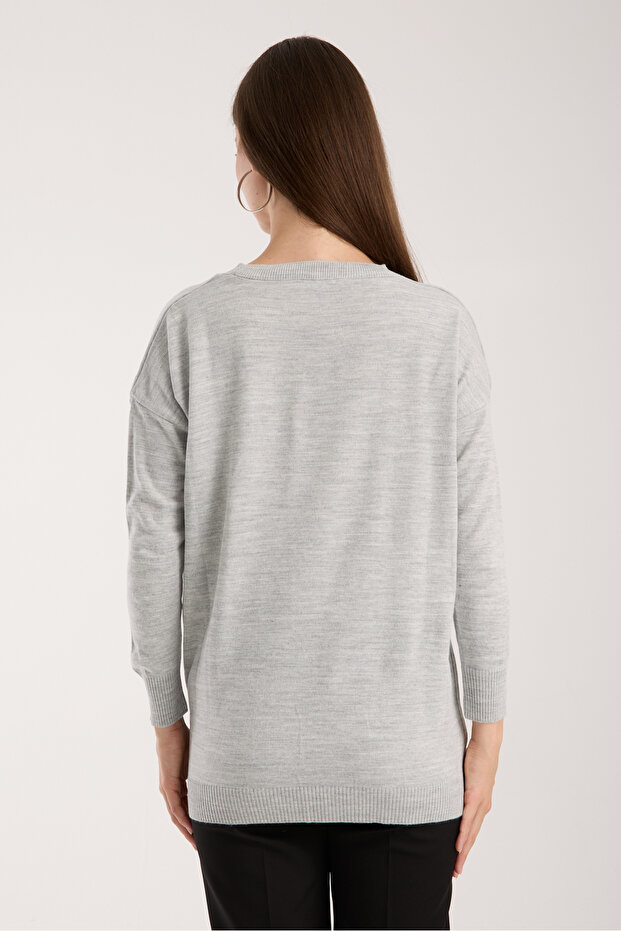 سترة أساسية برقبة دائرية رفيعة - 8