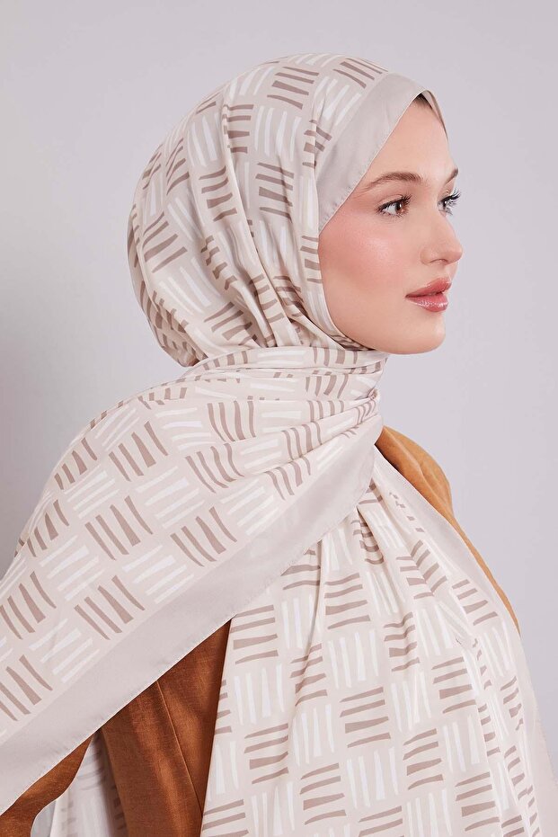 Mink Square Stripe Pattern Club Shawl