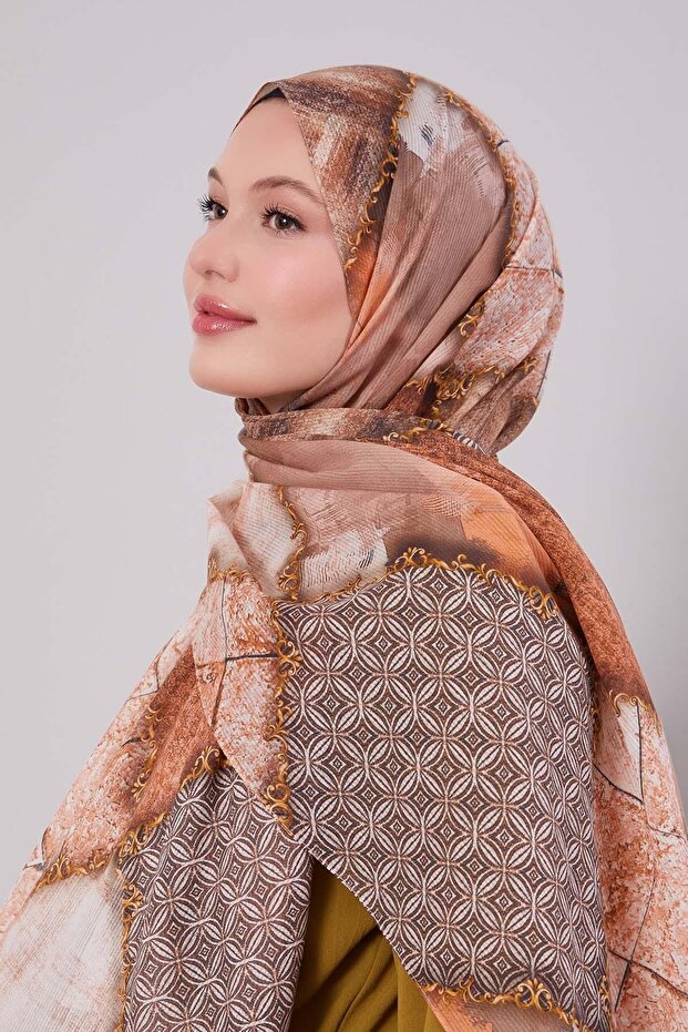 شال قطني بنمط مختلط من البلاط - 1