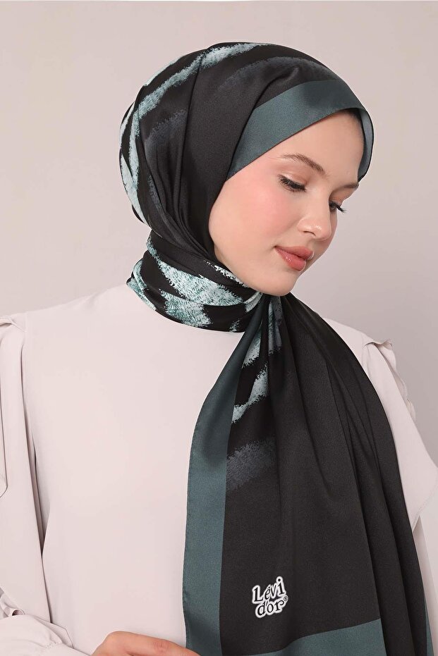 شال من نسيج التويل بنمط الفهد الزمردي - 2