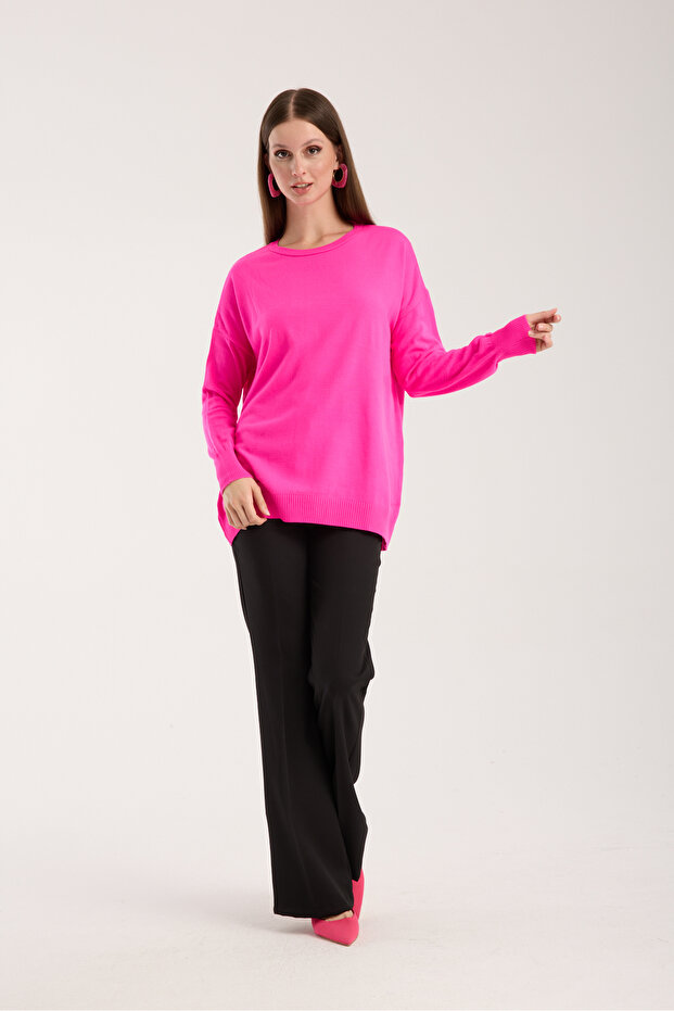 سترة أساسية برقبة دائرية رفيعة - 2