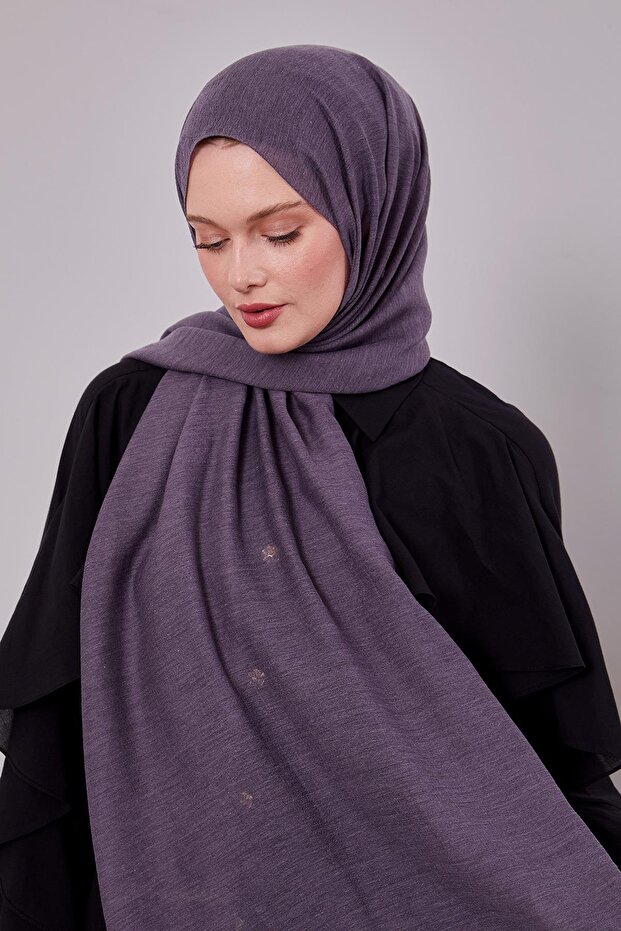 Eggplant Purple Arlyn Plain Shawl