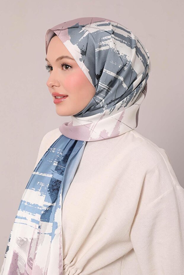 شال من نسيج التويل ذو نمط ظل وردي - 2