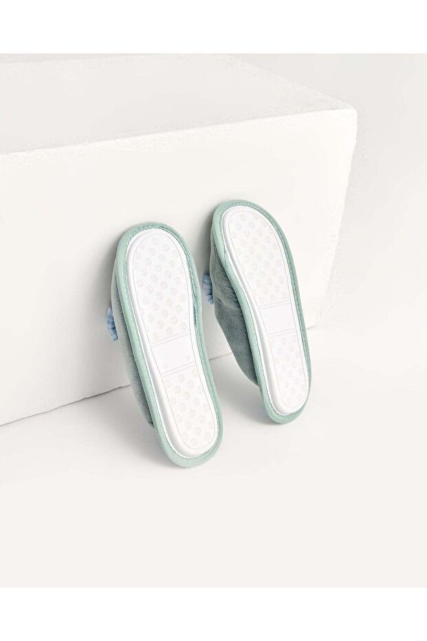 Kadın Kurdeleli Ev Terliği - PLAID - 5