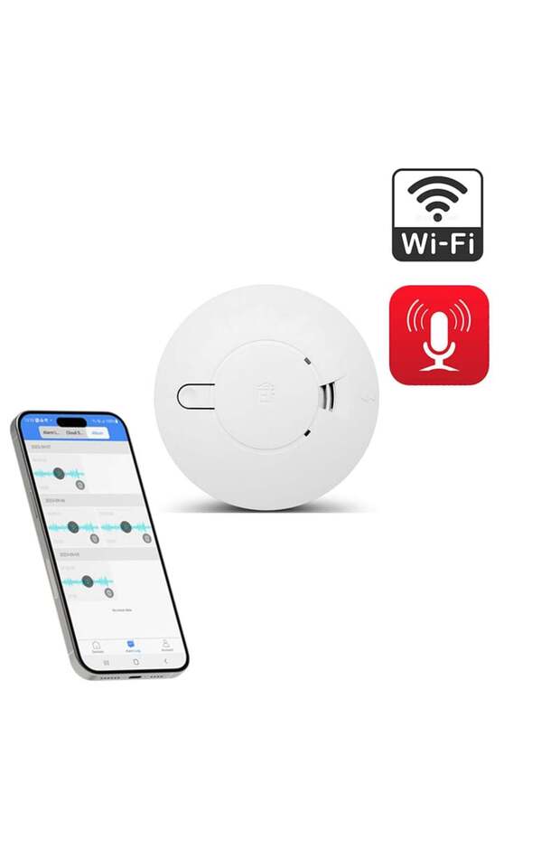 Spy Smoke Detector with Wi-Fi Microphone & Real-Time Audio Recorder – iOS/Android App - 1