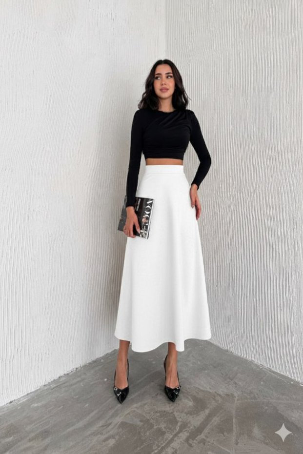 Women's Long Suede Skirt Flawless/Mevlana Model 90 cm Full Length