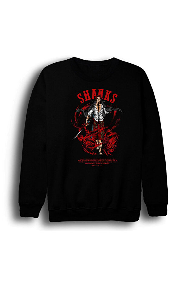 One Piece Shanks - Anime Printed Unisex 100% Cotton Crew Neck Sweatshirt