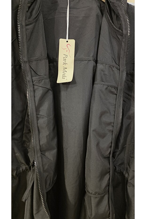 معطف واق من المطر بنمط عادي مع سحاب - 5