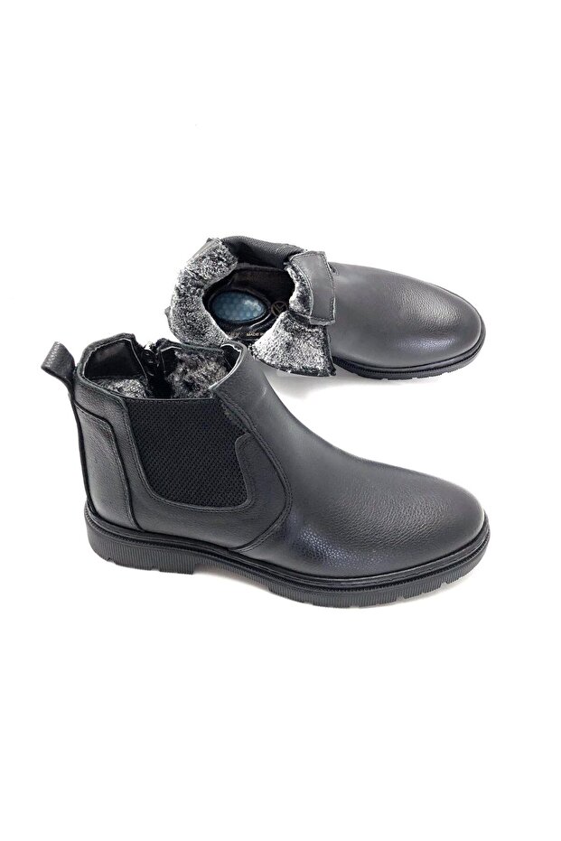 Genuine Leather Orthopedic Gel Insoles Fur Lined Winter Men's Boots
