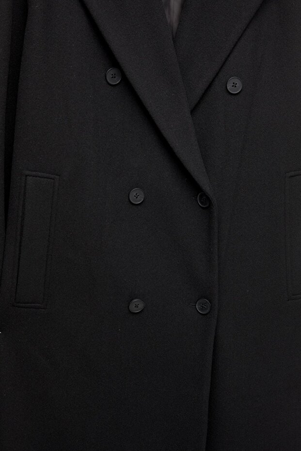 Kruvaze uzun kaşe kaban - 6