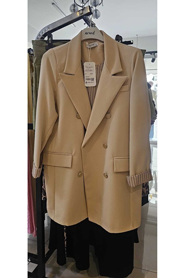 bej blazer ceket - 1
