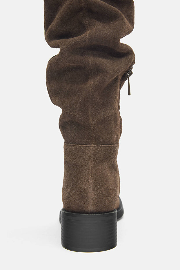 Düz yüksek deri çizme - 5