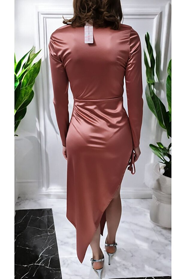 Rochie elegantă din satin elastic - 3