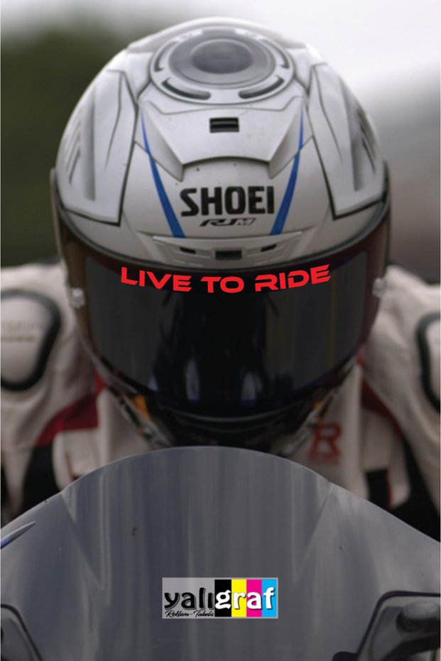 Live to Ride (Live for Riding) Motorcycle Helmet Visor Motor Sticker 15X1 cm