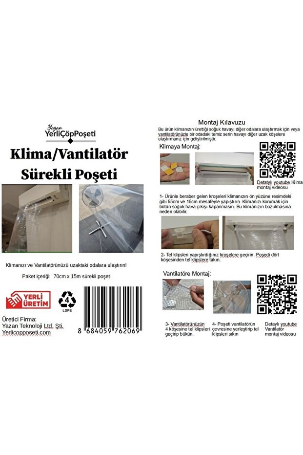 Klima Vantilatör Sürekli Poşeti - 4
