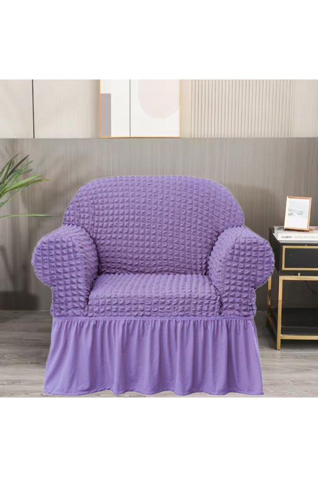 Bürümcük Sofa Cover, Armchair Cover, Single Seat, with Skirt, Elastic, Flexible, Washable