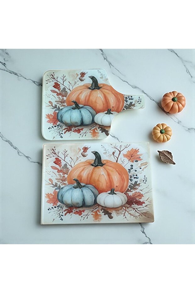 Set of 2 Tempered Glass Vegetable and Fruit Chopping Boards