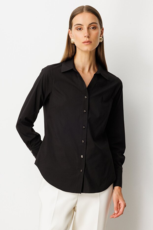 Polo Neck Cotton Shirt 3049-26K