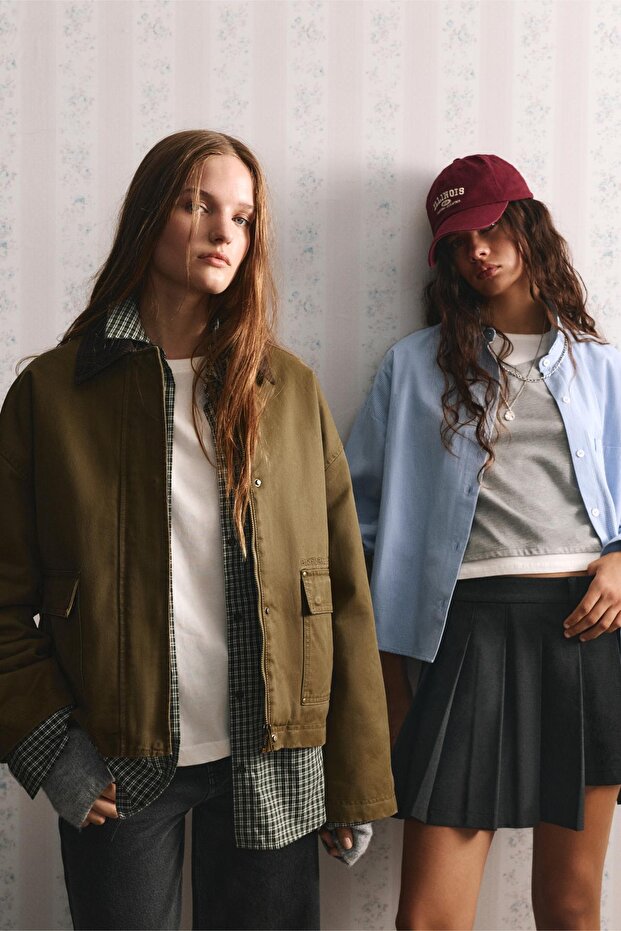 Kadife yakalı mumlu ceket - 1