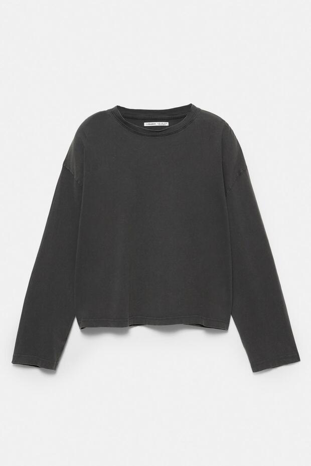 Boxy uzun kollu tişört - 6