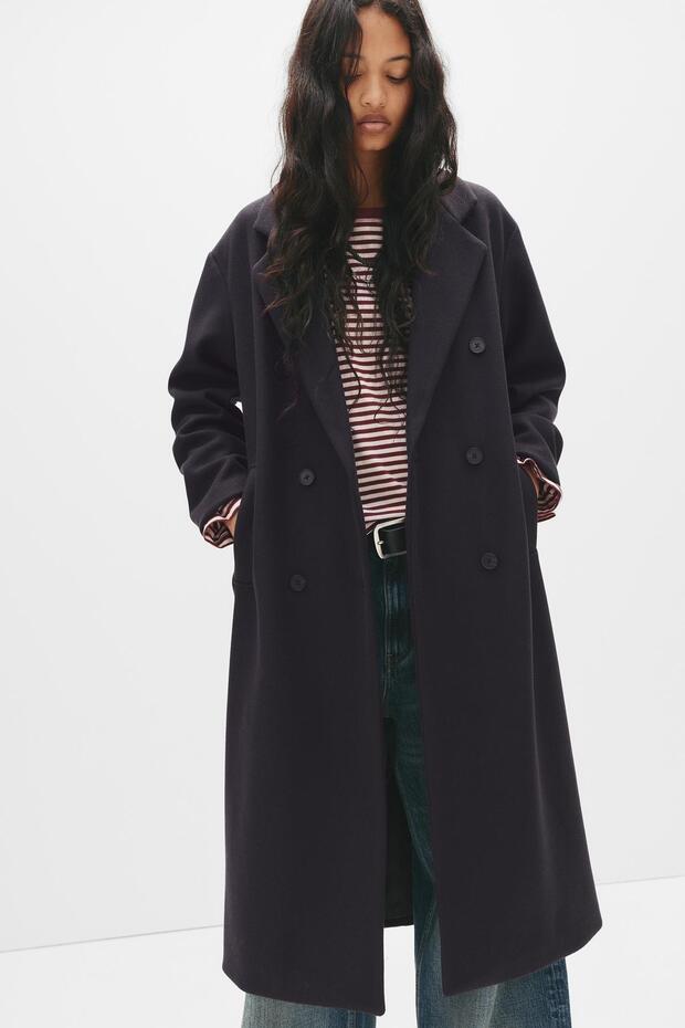 Kruvaze uzun kaşe kaban - 2