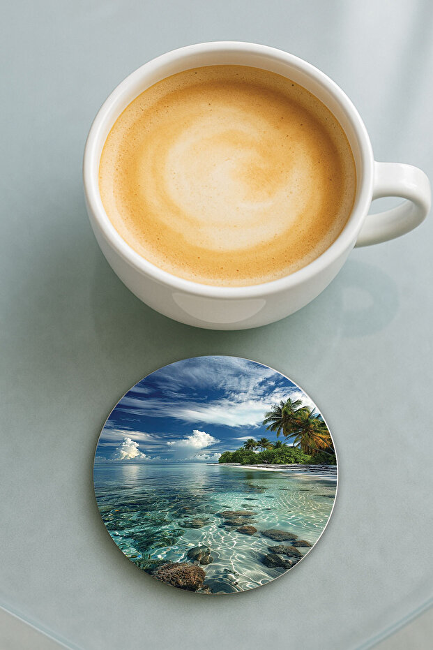 قاعدة كوب دائرية من البليكسي جلاس مع نمط مطبوع فردي بورا بورا - 1