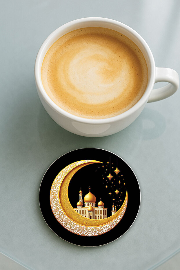 قاعدة كوب دائرية من البليكسي بتصميم إسلامي مطبوع - 1