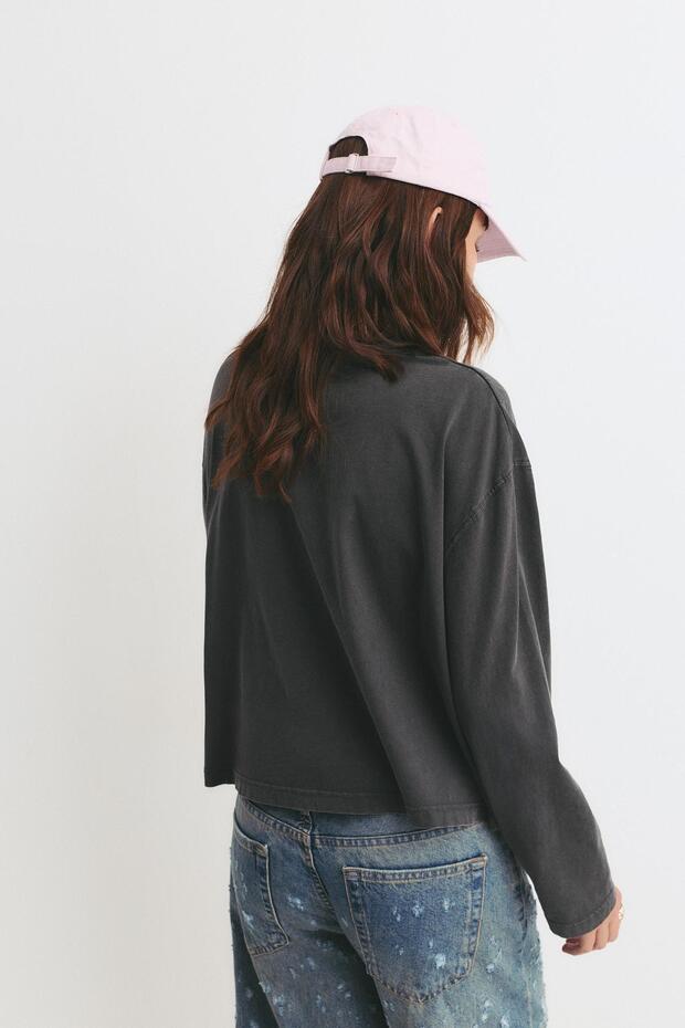 Boxy uzun kollu tişört - 4