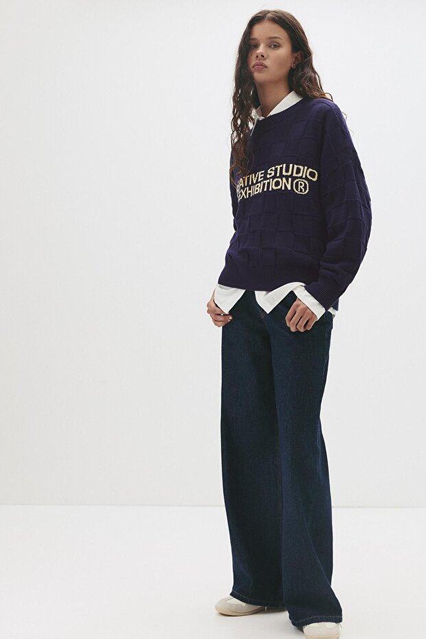 Kontrast yazılı kazak - 3